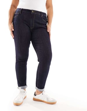 Lee Plus – Scarlett – Indigofärgade skinny jeans med hög midja