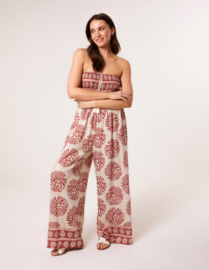 Strapless Elasticated Printed Jumpsuit