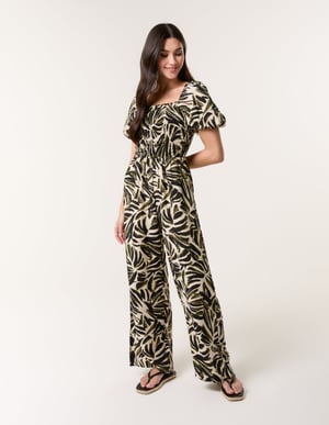Palm Print Jumpsuit
