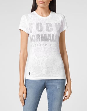 T-shirt med rund halsringning