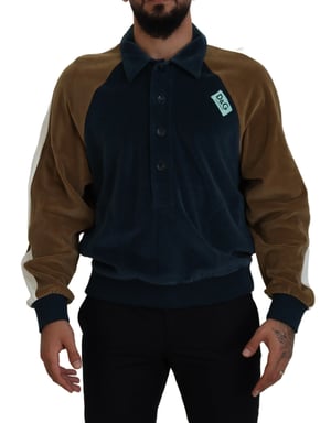 Velours Sweatshirt Colorblock Polokraag