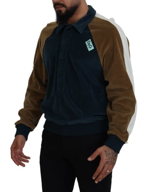 Velours Sweatshirt Colorblock Polokraag