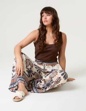 Print Wide-Leg Trousers