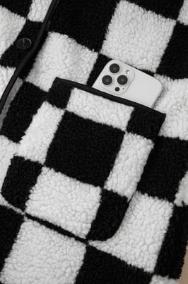 Checkered Sherpa Fleece Jacket
