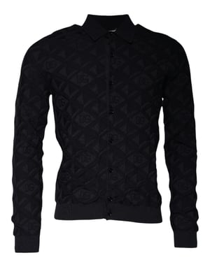 Gehaakte Cardigan Geometrisch Patroon Lange Mouwen