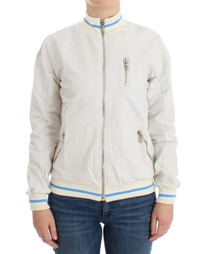 Zipup Stickad Jacka Casual Bomber