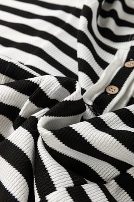 Striped Ribbed Knit Pullover Sweater