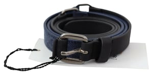 Reversible Leather Belt Blue Canvas