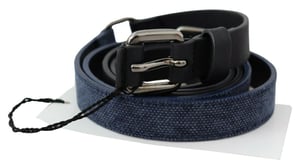 Reversible Leather Belt Blue Canvas