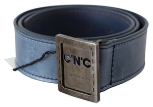Men Leather Belt Square Buckle