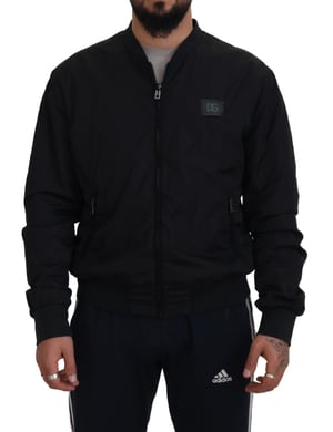 Zwarte Bomberjack Casual Stijl