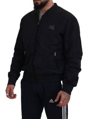 Zwarte Bomberjack Casual Stijl