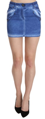 Mini Kjol Denim Blekt Tvätt