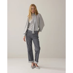 Summum 3s5235-30644 825 top scarf soft lurex mid grey