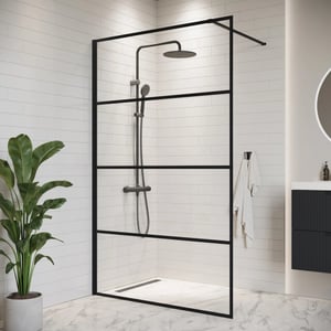 Badplaats Douchewand essos 120 x 200 cm zwart – inloopdouche 8 mm transparant