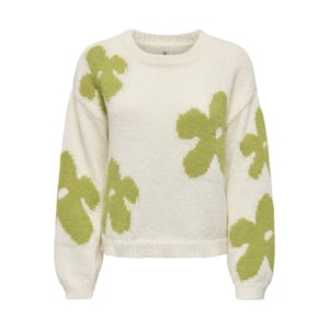 Only Onlbootle life ls flower o-neck knt ecru dessin