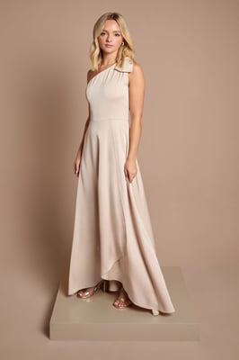 Teen Coast One Shoulder Bow Bridesmaid Dress