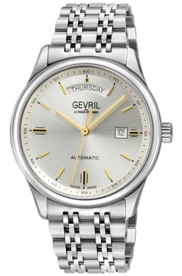 Excelsior Swiss Automatic Movement, Sellita SW240, Day Date, 42 MM, Silver Dial, 316L Stainless Steel Bracelet Watch.
