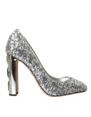 Pailletten Pumps met Sieraden Detail