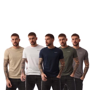 Nicce Heren Buena T-Shirt (5-pack) (Veelkleurig)