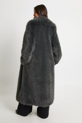 Premium Collard Fur Maxi Coat