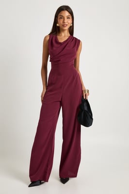 Aysmmetric Woven Wide Leg Jumpsuit