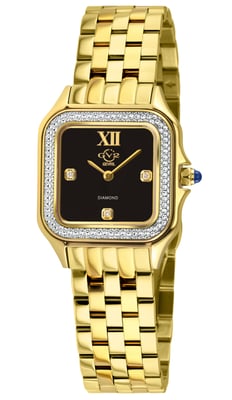 Milan Swiss Quartz Diamond Black Onyx Dial, IPYG Stainless Steel Watch