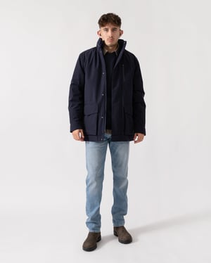 Double GANT Mens Double Mid Length Jacket Mid Length Jacket in Dark Blue