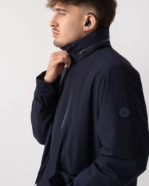 Double GANT Mens Double Mid Length Jacket Mid Length Jacket in Dark Blue