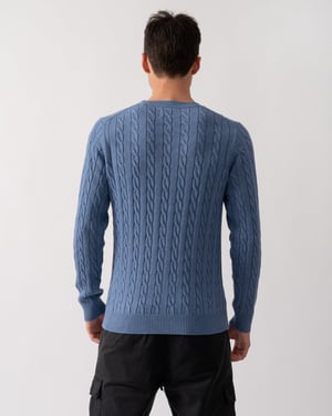 Crew Neck Jumper in Light Blue