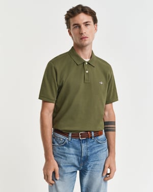 Regular Fit Polo in Dark Green