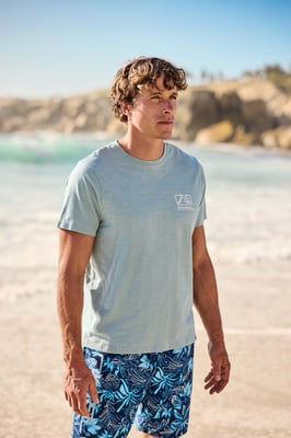 'Jacob' Men's Cotton T-Shirt Comfy Beach Summer Casual Tee Pale Green