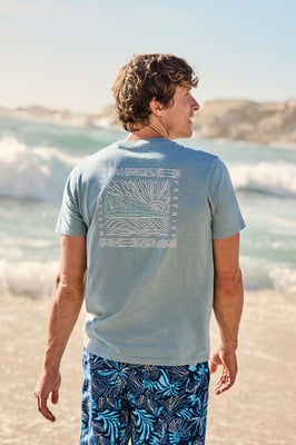 'Jacob' Men's Cotton T-Shirt Comfy Beach Summer Casual Tee Pale Green