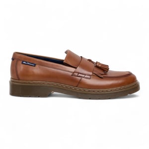 Ben Sherman Heren Bruine Leren Loafers met Kwastjes - Dudley