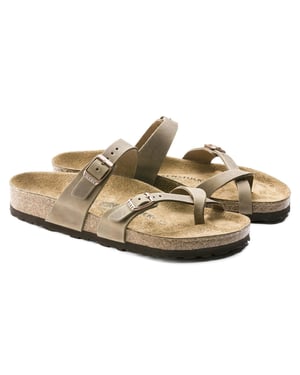 Mayari Tobacco Brown Sandals in Sage Green