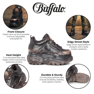 Buffalo Dames Vintage Bruine Chunky Platform Fashion Sneakers - 1339-14-VNTG