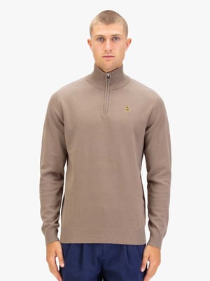 Luke 1977 Men's Pretender Funnel Neck Knitted Jumper in Brown