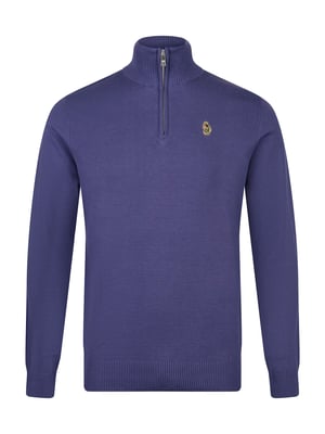 Luke 1977 Men's Pretender Funnel Neck Knitted Jumper in Purple