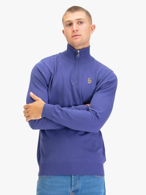 Luke 1977 Men's Pretender Funnel Neck Knitted Jumper in Purple