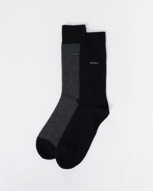 Regular Length Socks in Black (2 Pack)
