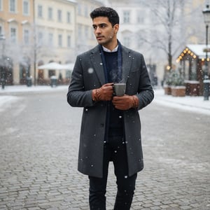 Herenhandschoenen van Italiaans leer met warme wollen voering voor de winter, casual rijden en rijden