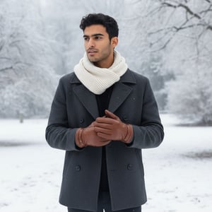 Herenhandschoenen van Italiaans leer met warme wollen voering voor winterfietsen en casual rijden