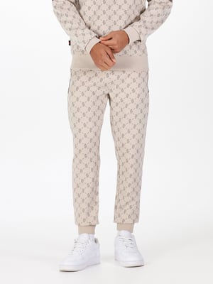 Luke 1977 Men's Golden Balls Overprint Joggers in Beige