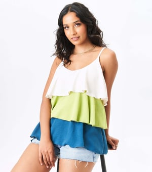 Multi Color Layered Strappy Top
