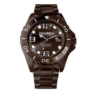 Haurex Italy Women's 7K374DM1 Ink Lady Aluminum Brown Date Watch