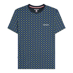 Lambretta Mens SS25 Geometric T-Shirt (Navy/Basil)