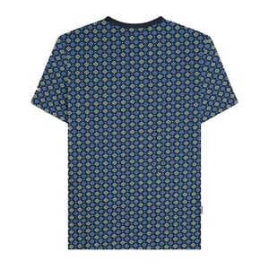 Lambretta Mens SS25 Geometric T-Shirt (Navy/Basil)