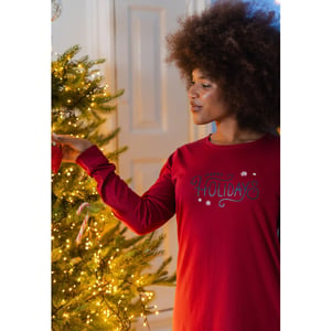 Happy Shorts Dames kerst nachthemd lange mouw print