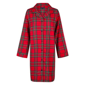 Happy Shorts Dames nachthemd lange mouw flanel geruit