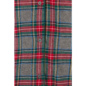 Happy Shorts Dames nachthemd lange mouw flanel rood/grijs geruit